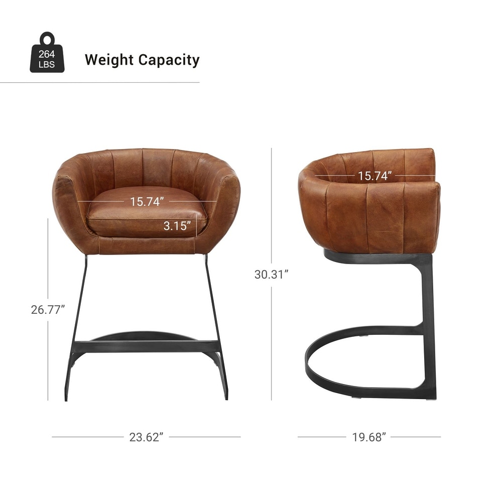 Art Leon Genuine Leather Barstool Counter Stool