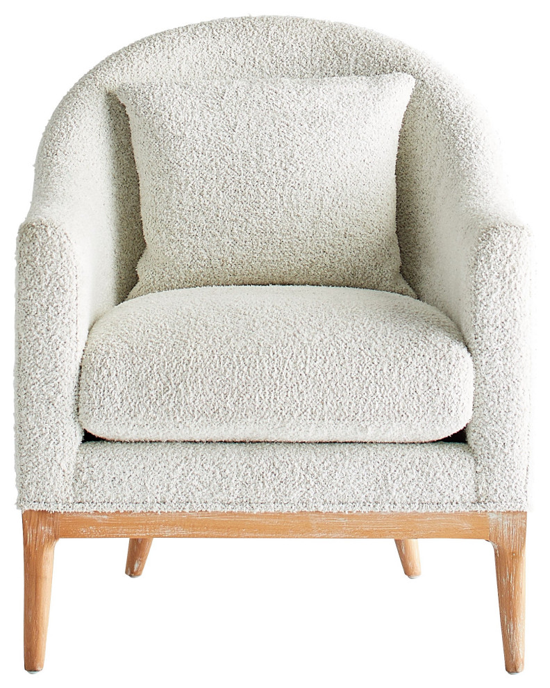 Kendra Chair  White   Midcentury   Armchairs And Accent Chairs   by Hudson Home Decor  Houzz