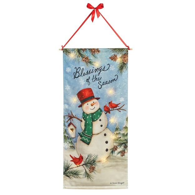 Collections Etc Led Lighted Snowman Blessings Of The Season Wall Banner