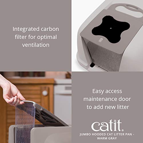 Catit Jumbo Hooded Litter Pan - Gray