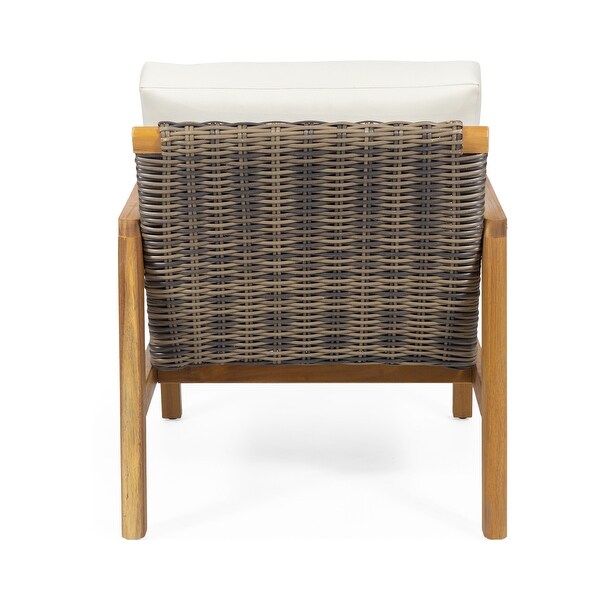 Nova Acacia Wood and Wicker Outdoor Club Chair by Christopher Knight Home