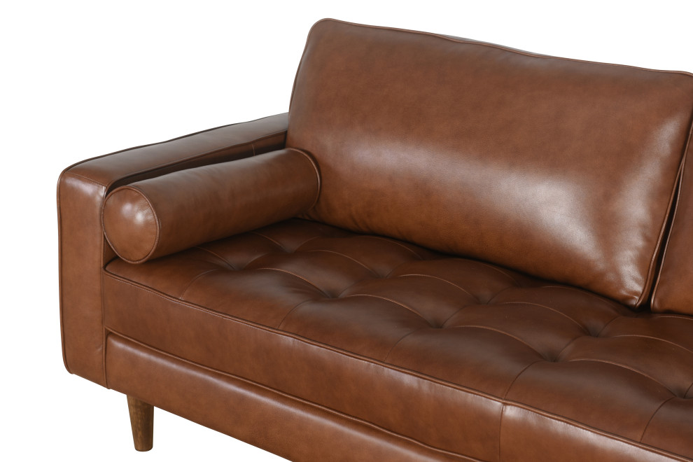 Hammond Leather 2 Piece Sofa and Armchair Set   Midcentury   Living Room Furniture Sets   by Abbyson Living  Houzz