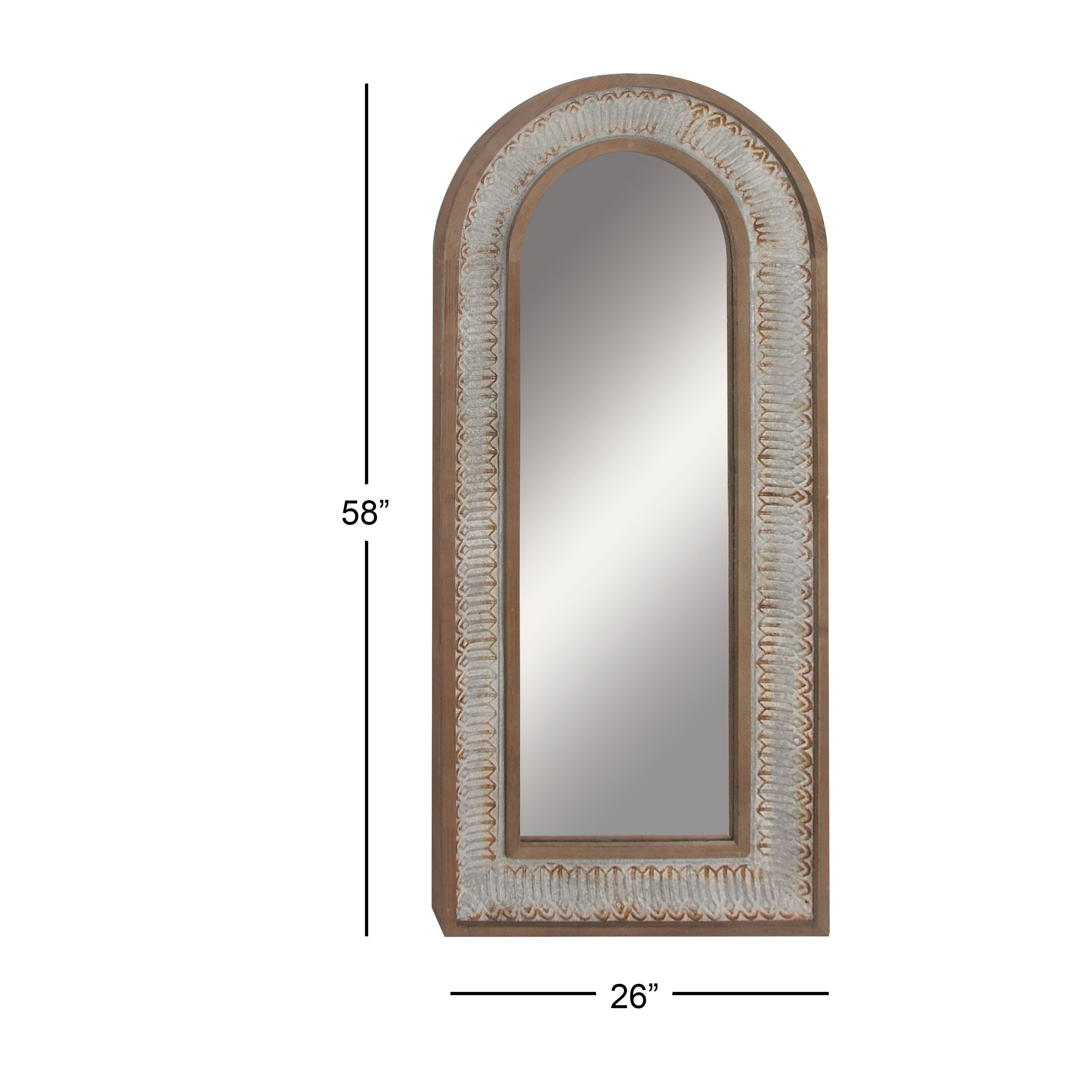 Gold Farmhouse Wood Wall Mirror 59 x 26