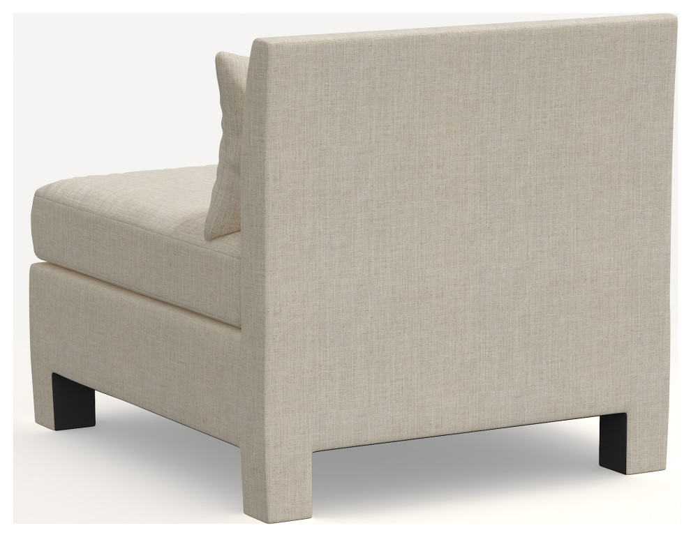 Sylvan Armless Chair  Linen Talc   Transitional   Armchairs And Accent Chairs   by Skyline Furniture Mfg Inc  Houzz