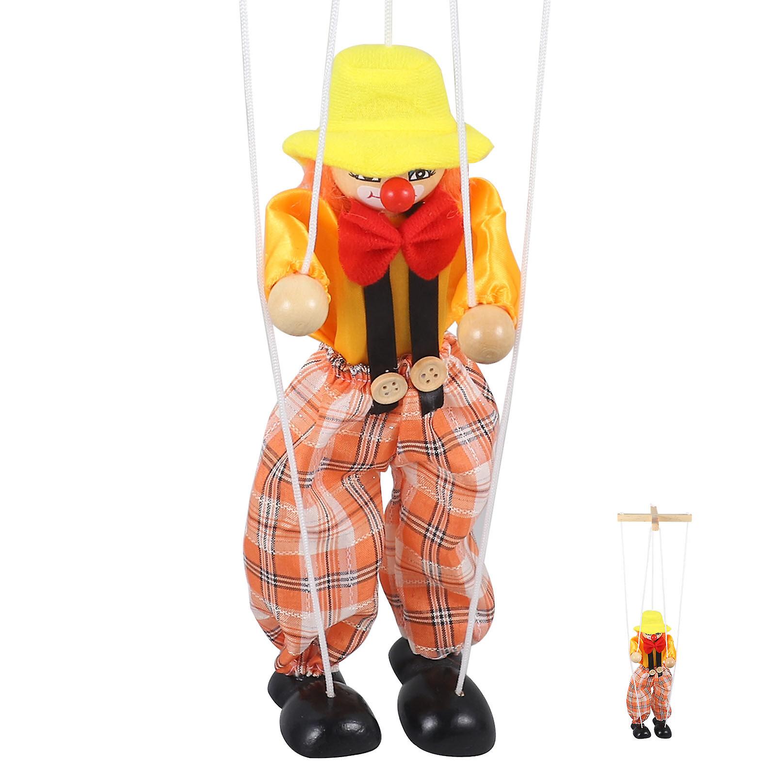 Clown Marionette Puppet Wooden Marionette Toy Funny Marionette String Puppet