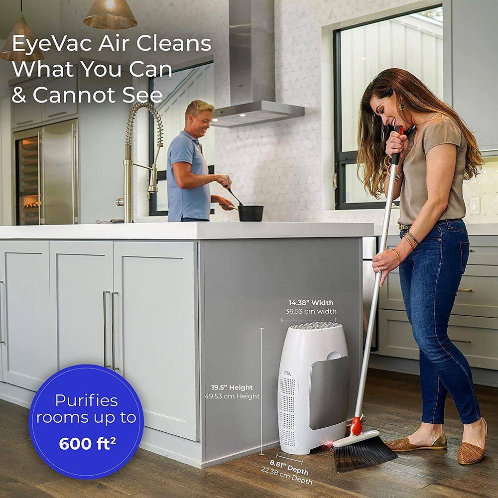 EyeVac Touchless 2-in-1 Air Purifier  Vacuum in White EVAWS