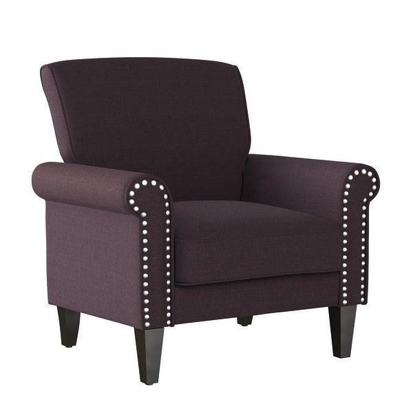 Copper Grove Herve Amethyst Purple Linen Arm Chair