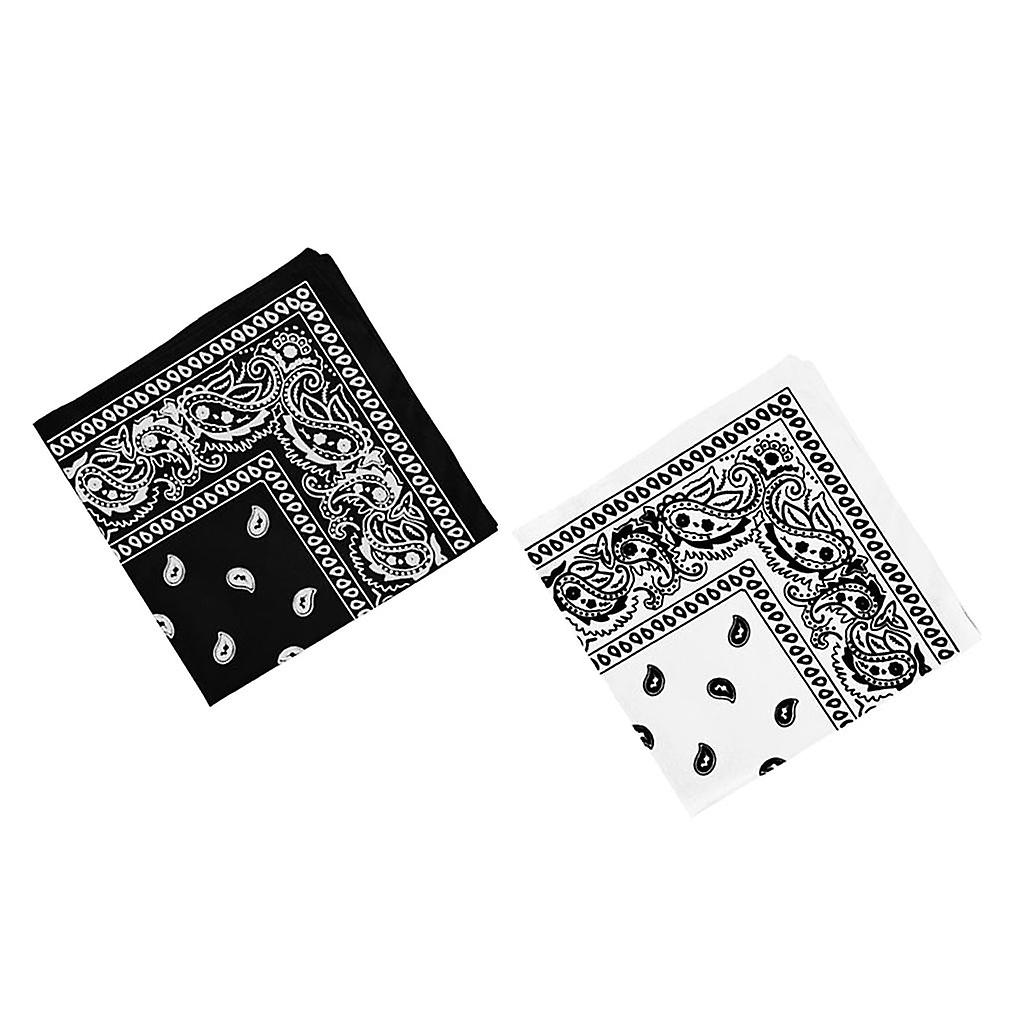 2 Pack Unisex Cotton Paisley Bandana Cowboy Head Scarf Head Wrap