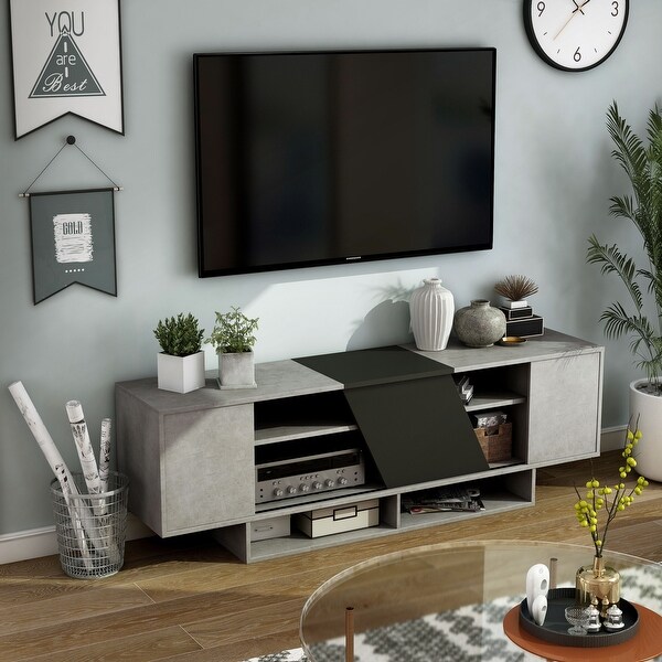 DH BASIC Modern Grey 71-inch TV Stand by Denhour