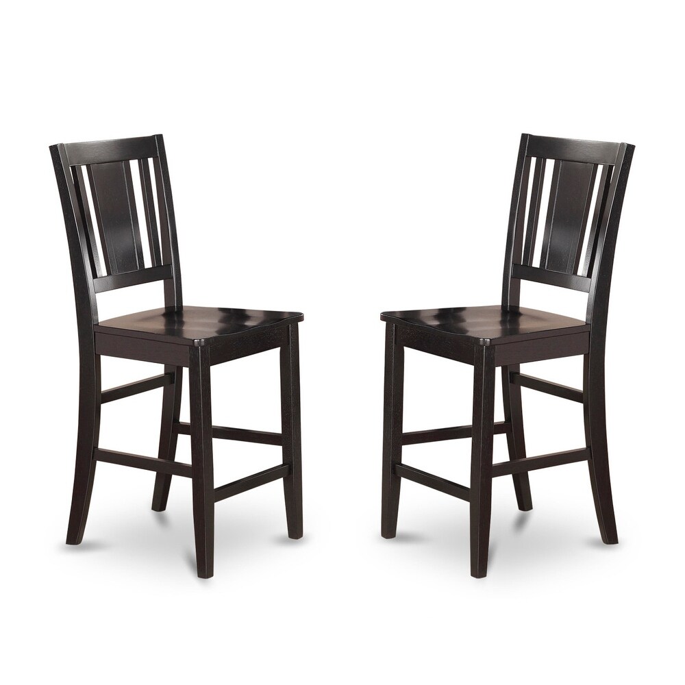 East West Furniture Copper Grove Black Finish Counter Height Chairs   Set of 2 (Seat's Type Options)