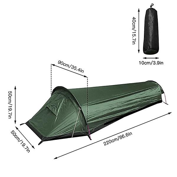 Camping Ultralight Tent， Travel Backpack Single Tent， Army Green Tent  Waterproof Sleeping Bag