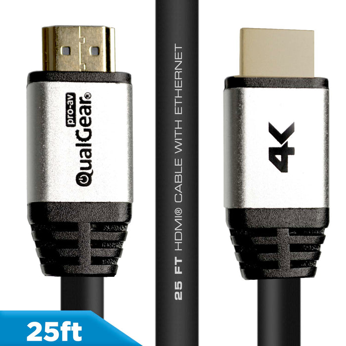 Qualgear 25 Feet HighSpeed Long HDMI 20 Cable with 24K Gold Plated