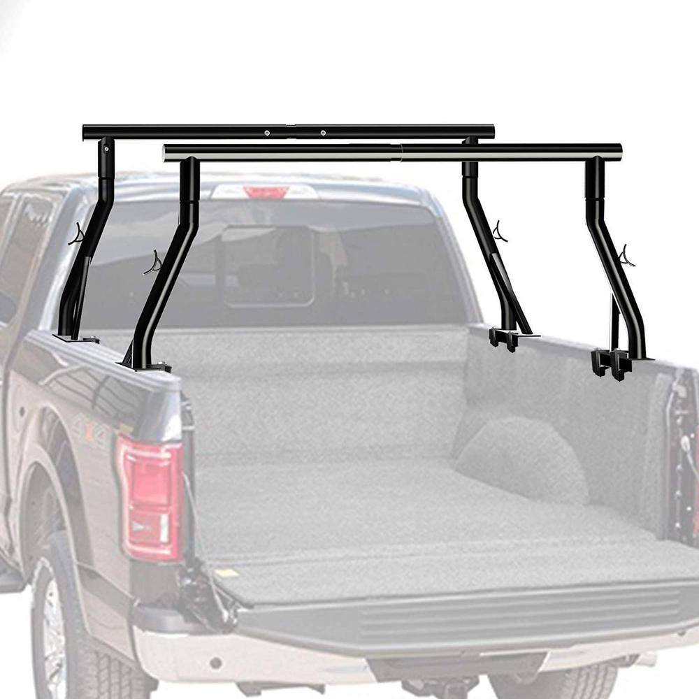 CALHOME 800 lbs. 27 in. Extendable Non-Drilling Pick Up Ladder Rack Lumber Utility 2 Bars with Mounting Clamps and Load Stops =New-PURACK-Flat-K+Clamps-K(8)+Stop01