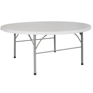 Carnegy Avenue 71 in. Granite White Plastic Tabletop Metal Frame Folding Table CGA-RB-20745-GR-HD