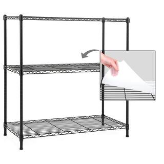 EFINE Black 3-Tier Carbon Steel Wire Garage Storage Shelving Unit NSF Certified (36 in. W x 36 in. H x 16 in. D) RL530B