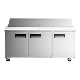 Cooler Depot 70 in. W 15.5 cu. ft. Commercial Mega Food Prep Table Refrigerator Cooler in Stainless Steel cd-xsp72m