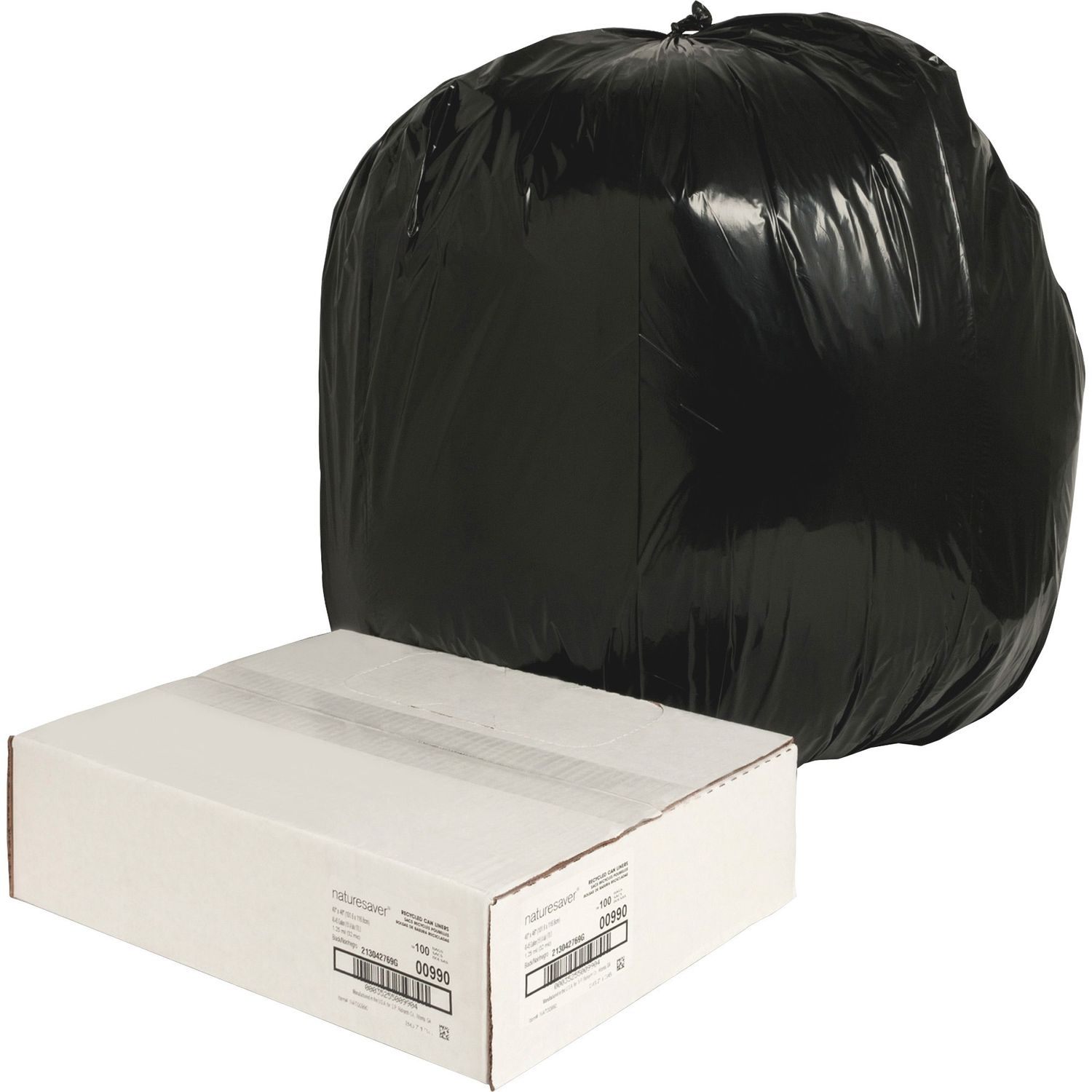 Black Low-density Recycled Can Liners by Nature Saver NAT00990