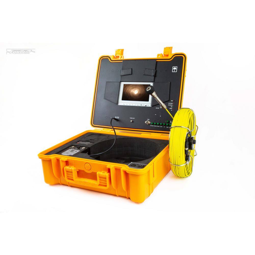 FORBEST Portable 130 ft. Color LED SewerDrainPipe Inspection Camera wBuilt in 512HZ Sonde Transmitter FBPIC3188DNT130