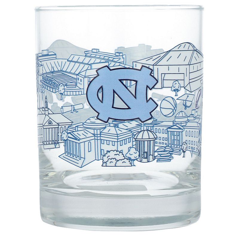 North Carolina Tar Heels 14oz. Campus Line Art Rocks Glass