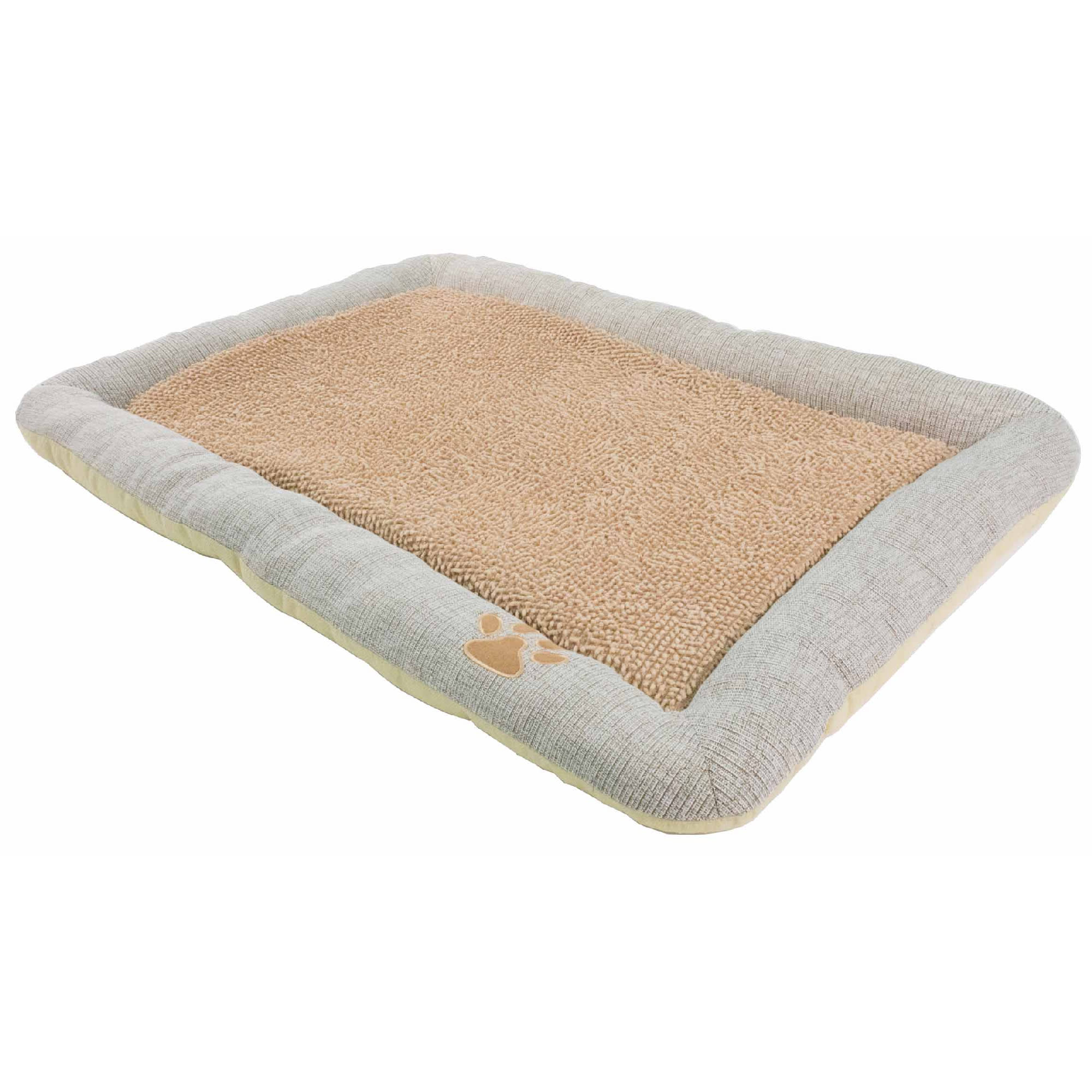 Pet Life Beige Nano-Silver Anti-Bacterial Neutral Carpentry Designer Dog Bed， 33.8