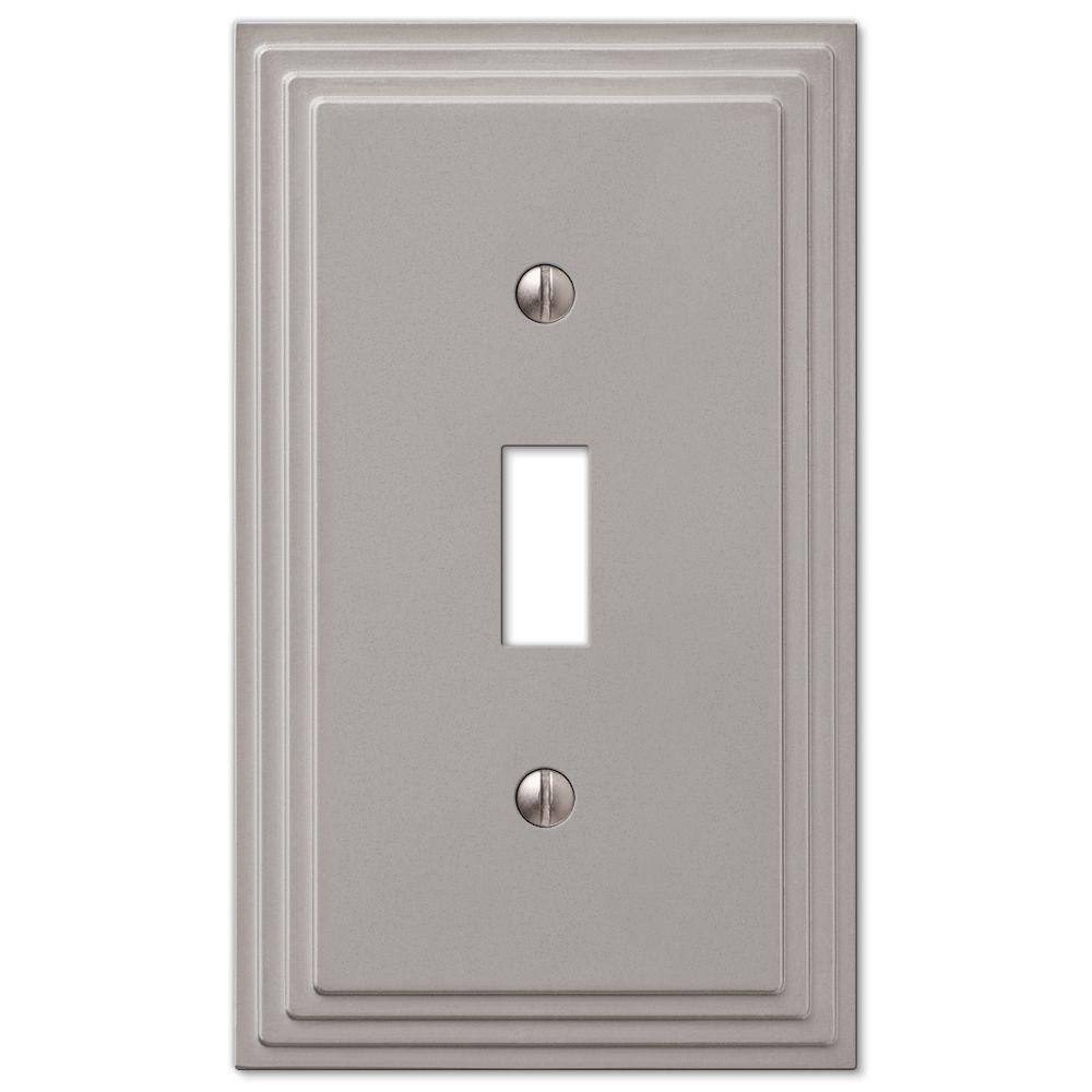 Hampton Bay Tiered 1 Gang Toggle Metal Wall Plate - Satin Nickel 84TNHB