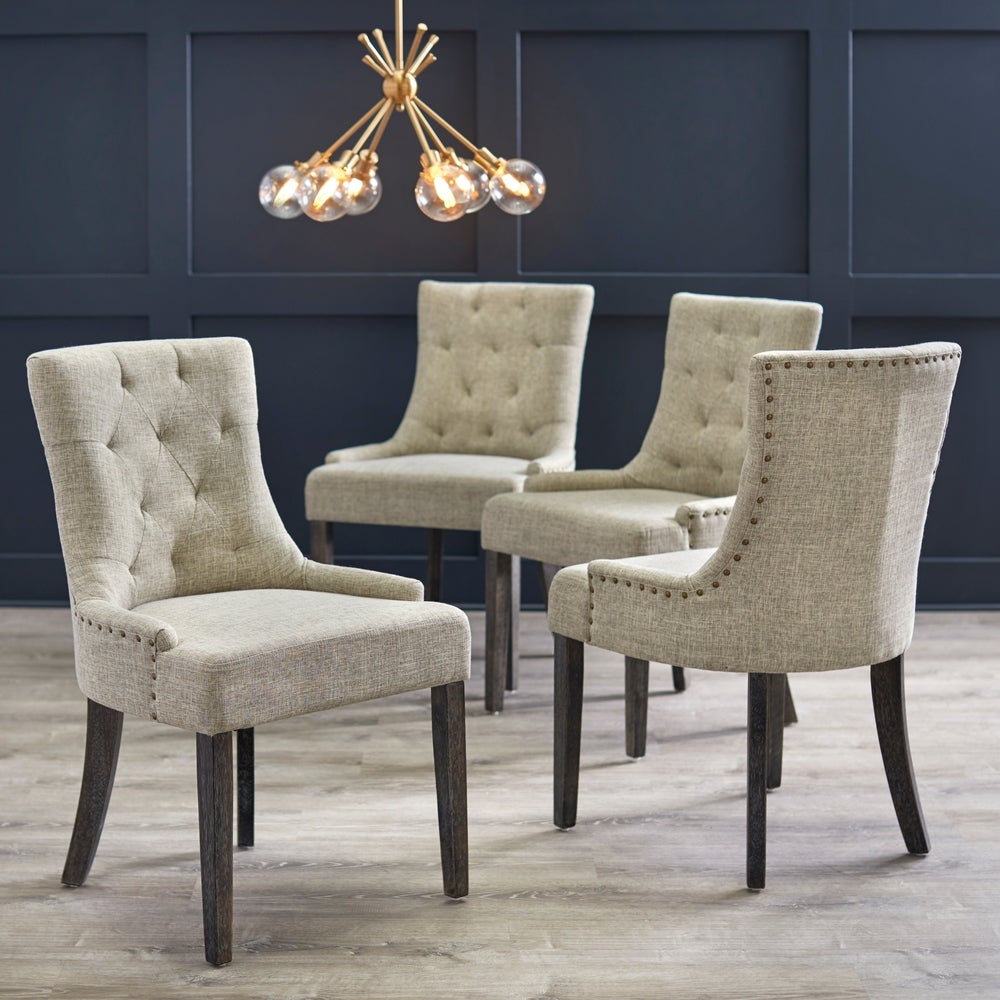 angelo:HOME Dining Chairs - Ariana Upholstered Parsons set of 2 or 4 (light grey)