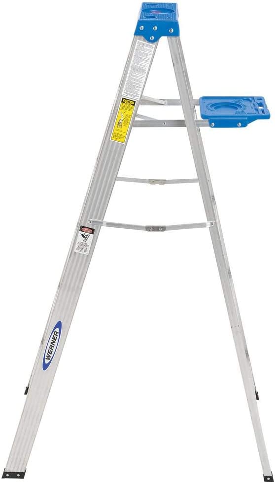 WERNER 6 ft. Aluminum Step Ladder with 250 lb. Load Capacity Type I Duty Rating