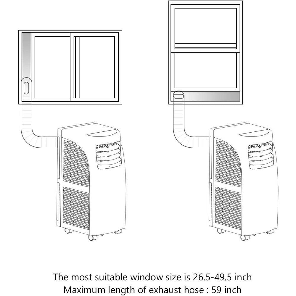 Costway 9000 BTU Portable Air Conditioner with Dehumidifier in Black and White EP24618US