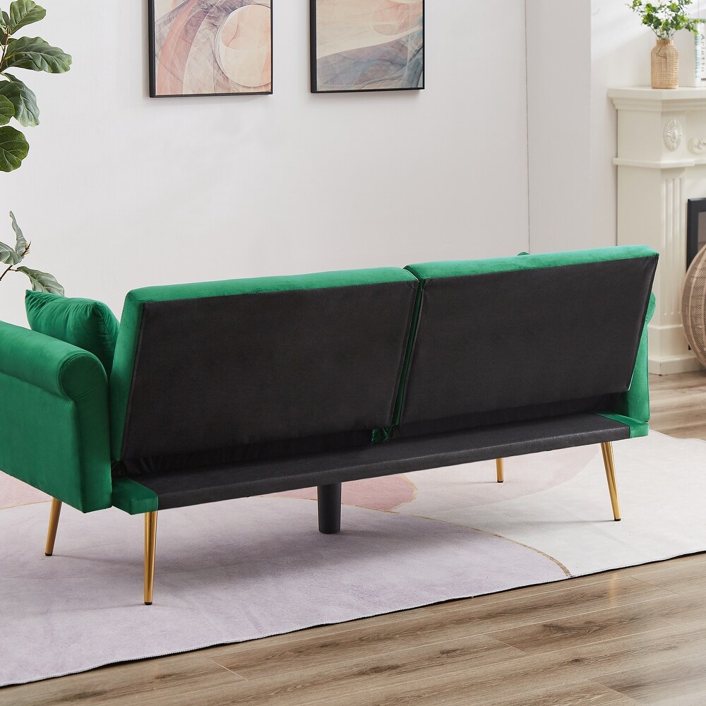 Modern Velvet Upholstered Sleeper Sofa