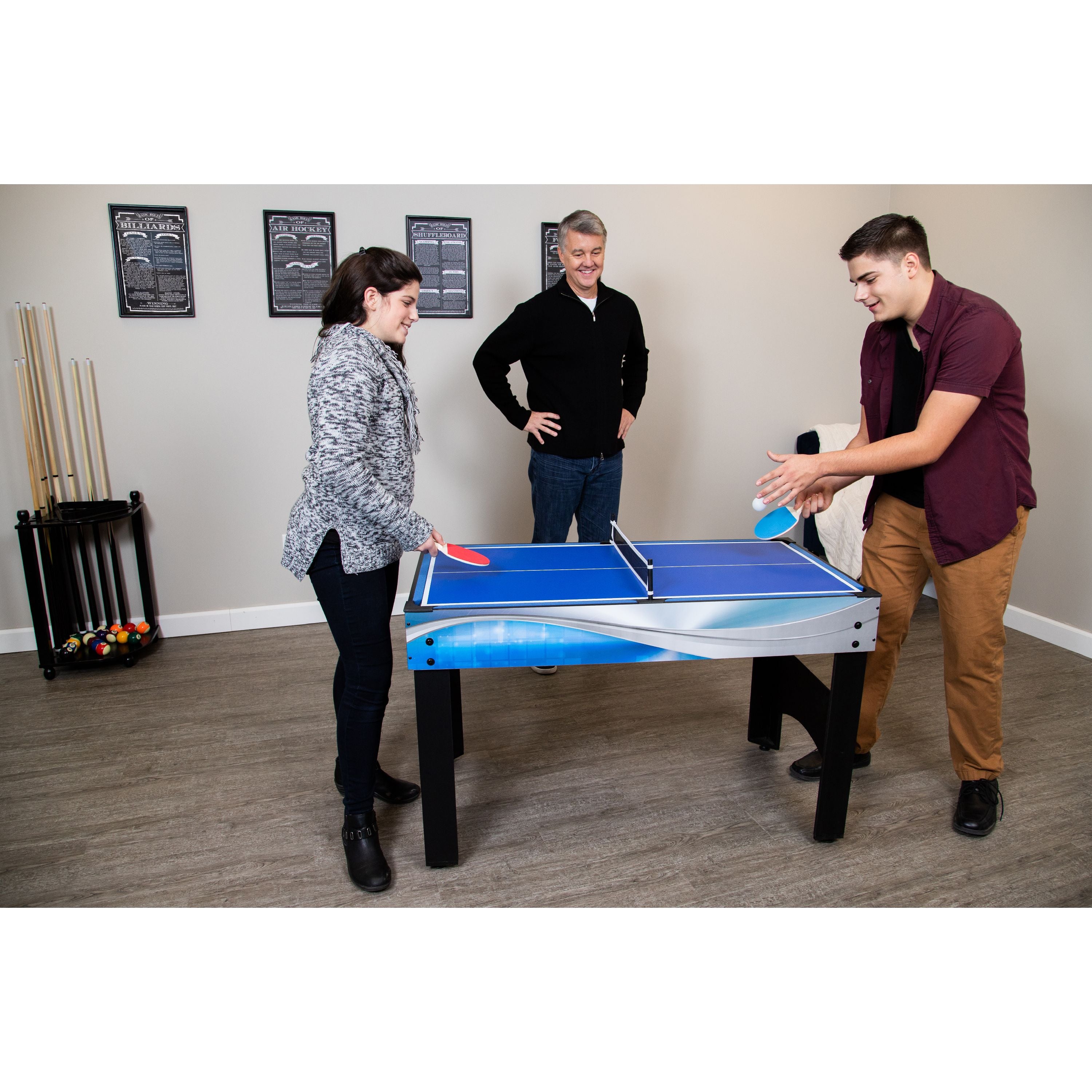 Hathaway Matrix 7-in-1 Multi-Game Table with Foosball, Pool, Tennis, 54-in