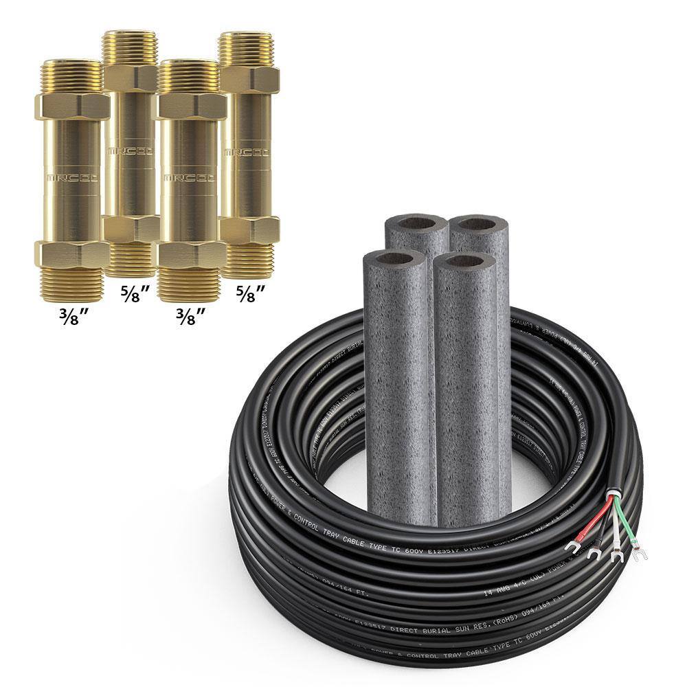 MRCOOL DIY 38 in. x 58 in. Brass Couplers (2-Pack) with 75 ft. of Communication Wire DIYCOUPLER-3858K75