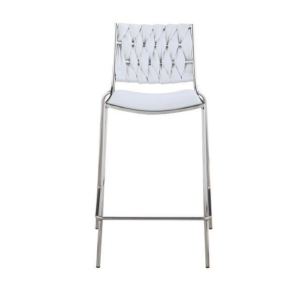 Somette Trevor Stackable Counter Stool with White Weave Back， Set of 2 - Counter Stool