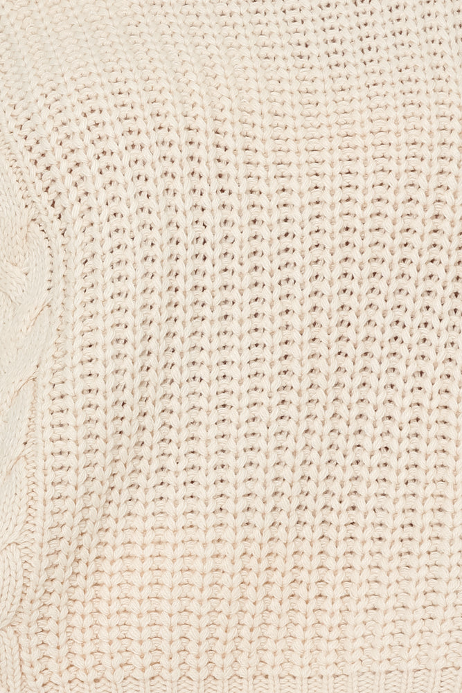 Love On High Knit Jumper Beige