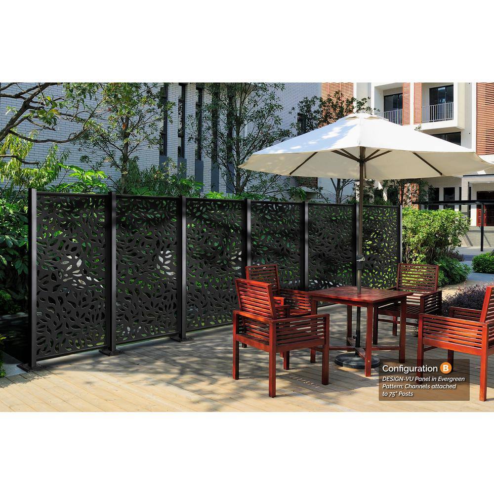 OUTDECO 72 in. x 36 in. Black Galvanized Steel Privacy Panel Frame Kit Fits Design-Vu and Modinex Panels ODCC36