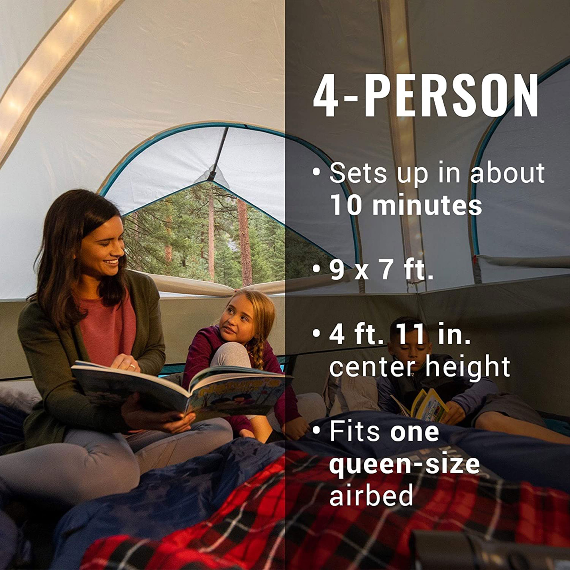 Coleman OneSource 6 Person Camping Dome Tent with Airflow and LED Lighting