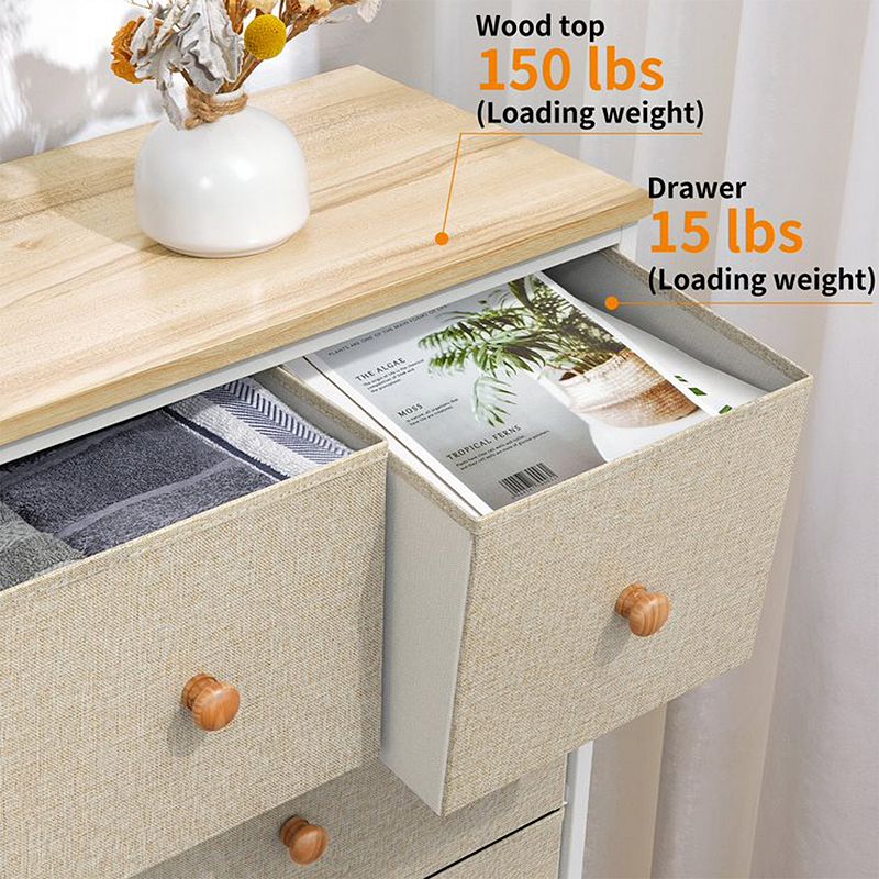 Reahome Drawer Steel Frame Bedroom Storage Organizer Chest Dresser