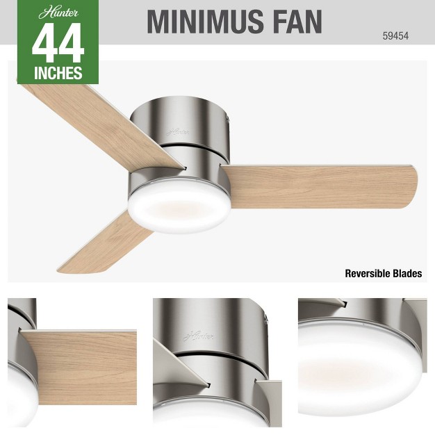 Minimus Low Profile Ceiling Fan With Remote includes Led Light Bulb Hunter Fan