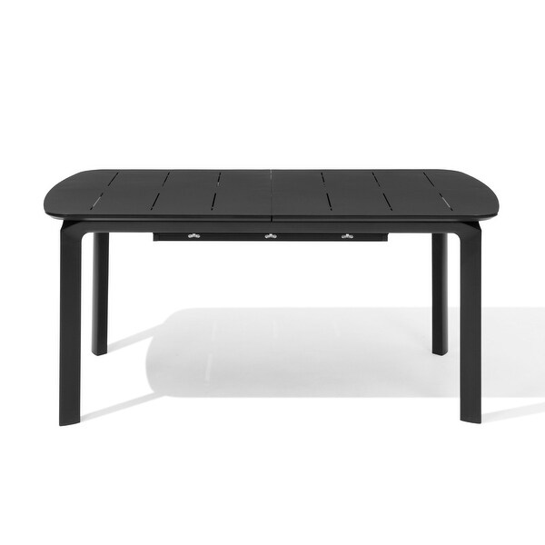 Extendable Patio Dining Table with Butterfly Leaf，Rectangular Extension Table，Expandable Outdoor Table