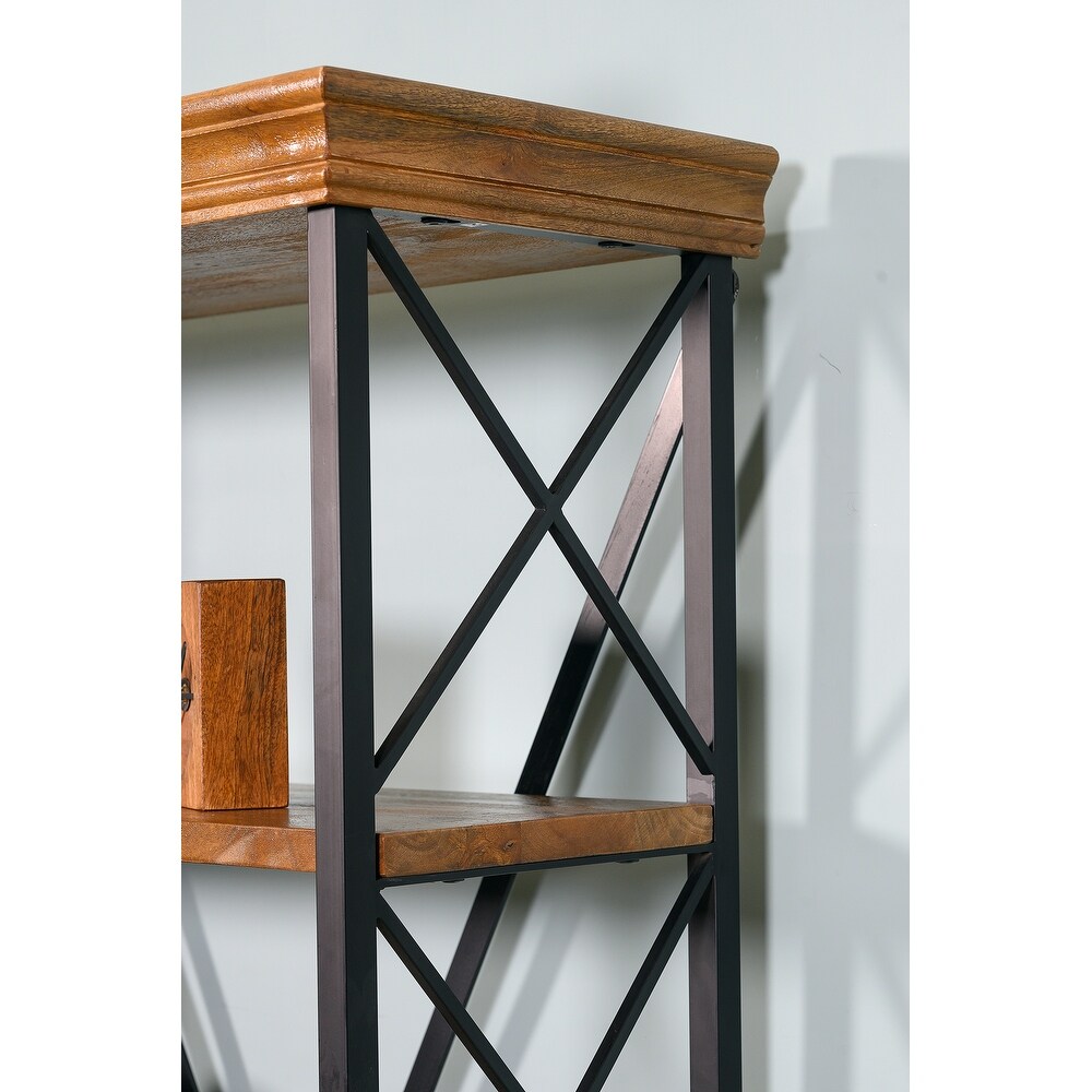 Dakota Wood Metal Tall Etagere Bookshelf