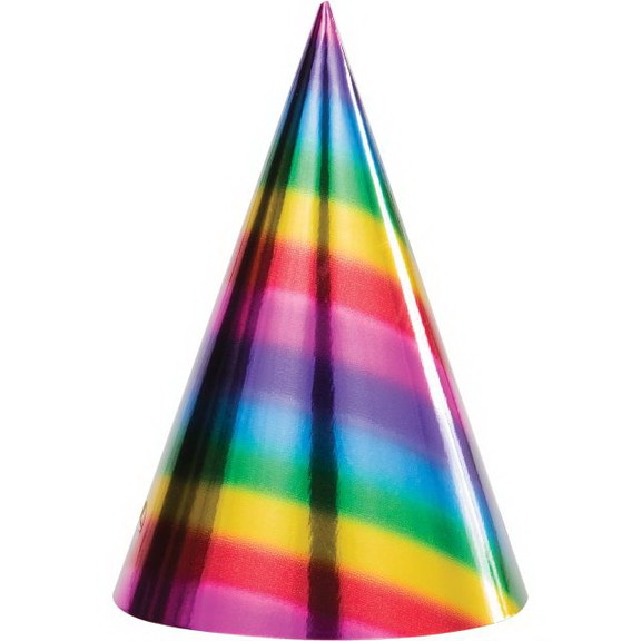 Creative Converting 331790 Rainbow Foil Bday Cone ...