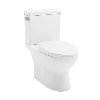 Swiss Madison Cache 2-piece 1.28 GPF Single Flush Elongated Toilet in Glossy White Seat Included SM-2T230