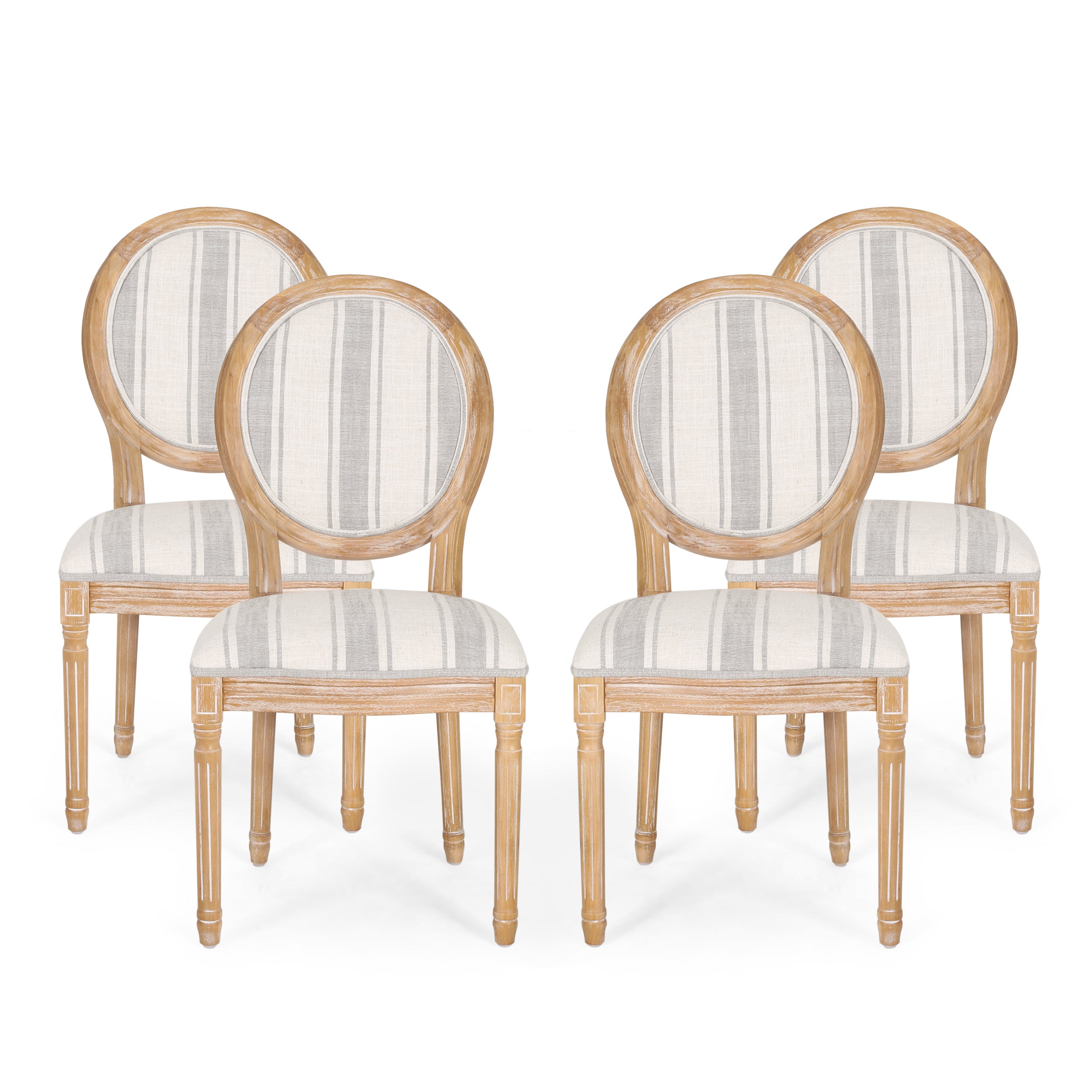 Lariya French Country Fabric Dining Chairs