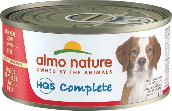 Almo Nature HQS Complete Chicken Stew With Beef Canned Dog Food