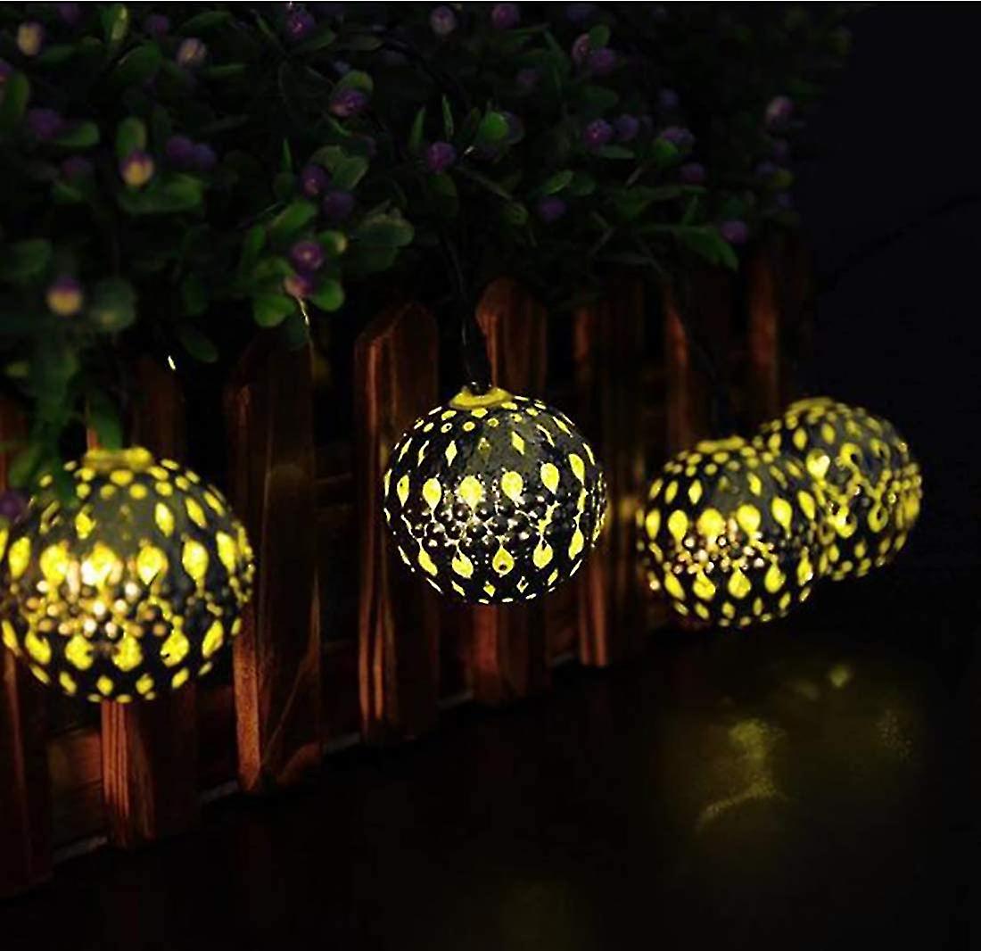 Silver Moroccan Orb String Lights， Waterproof 40led， With 8 Mode