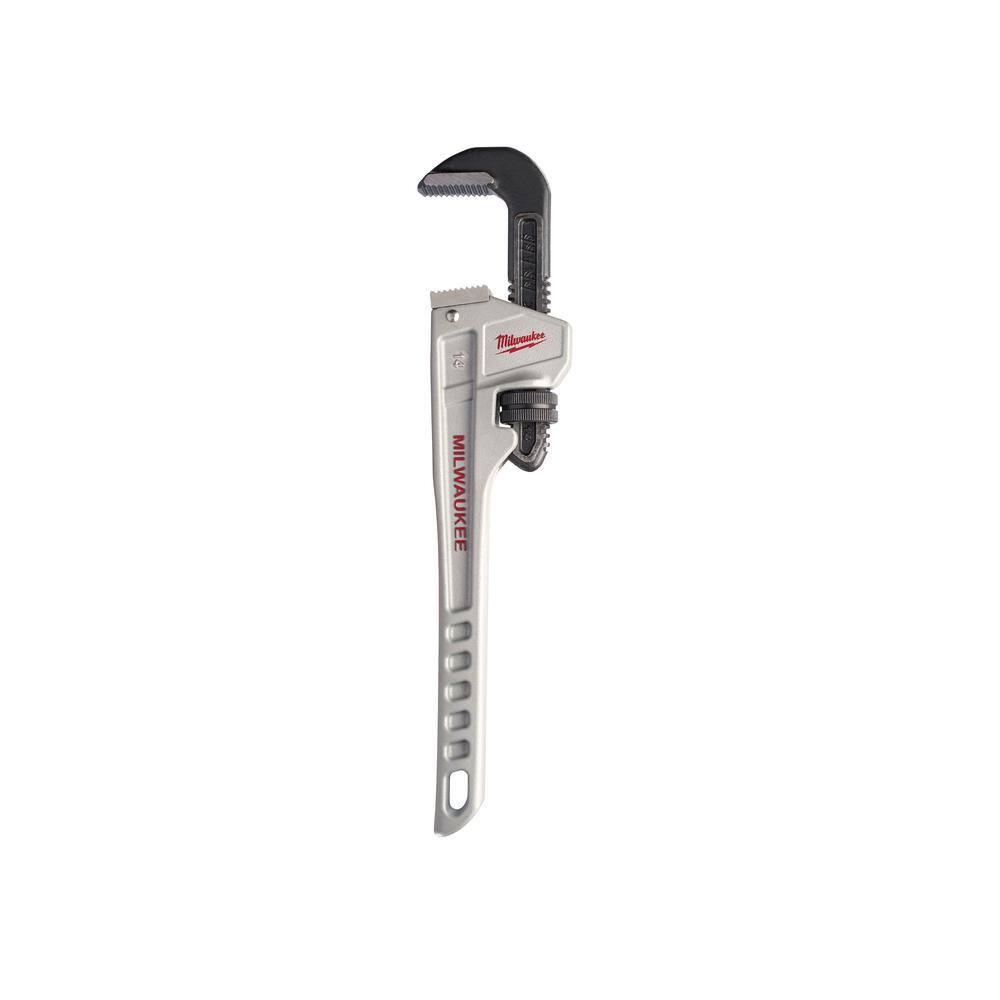 MW 10 in. Long and 14 in. Aluminum Pipe Wrench with Power Length Handle (2-Piece) 48-22-7213-48-22-7214