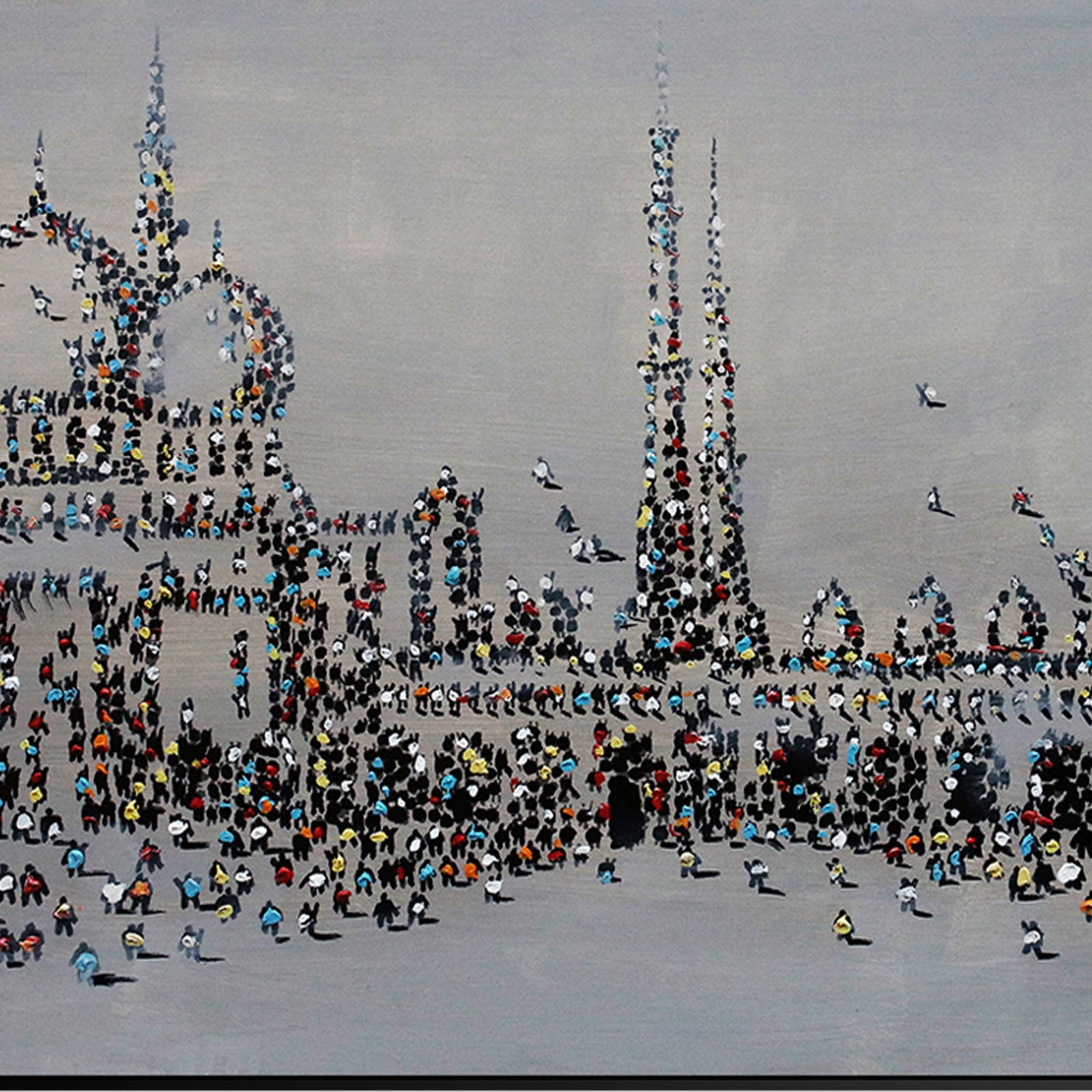 Sheikh Zayed Grand Mosque Abu Dhabi Hand Painted Art Painting 160X80 Cm Soap008