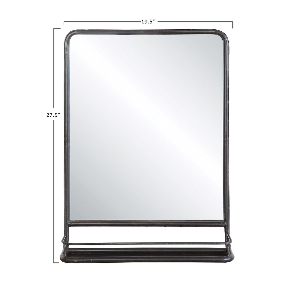 Metal Framed Wall Mirror with Shelf