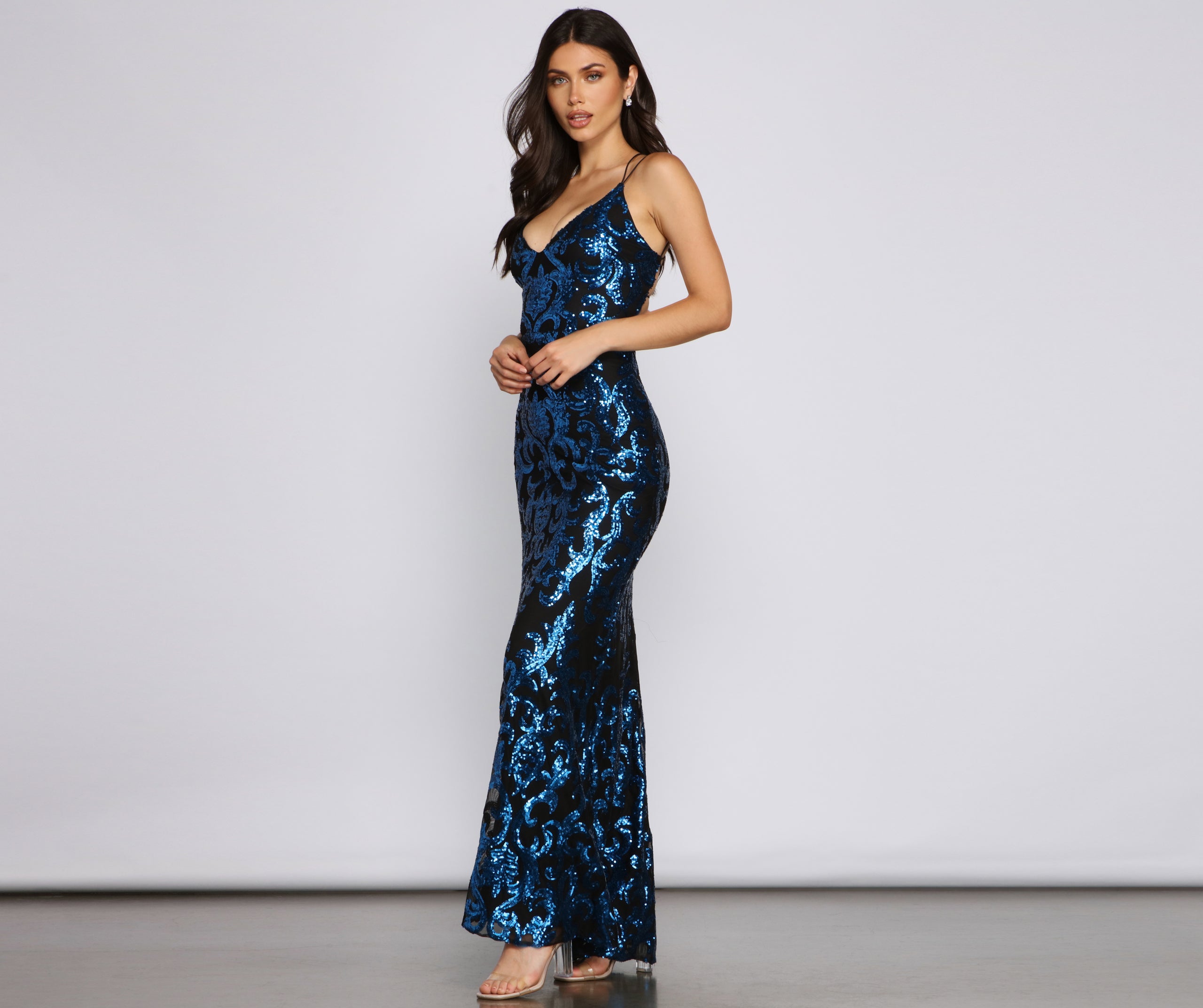 Lila Formal Open-Back Sequin Mermaid Dress