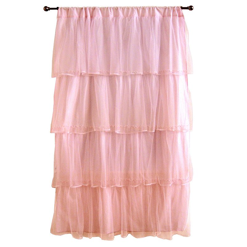 Tadpoles 1-Panel Tulle 63 Window Curtain- Pink