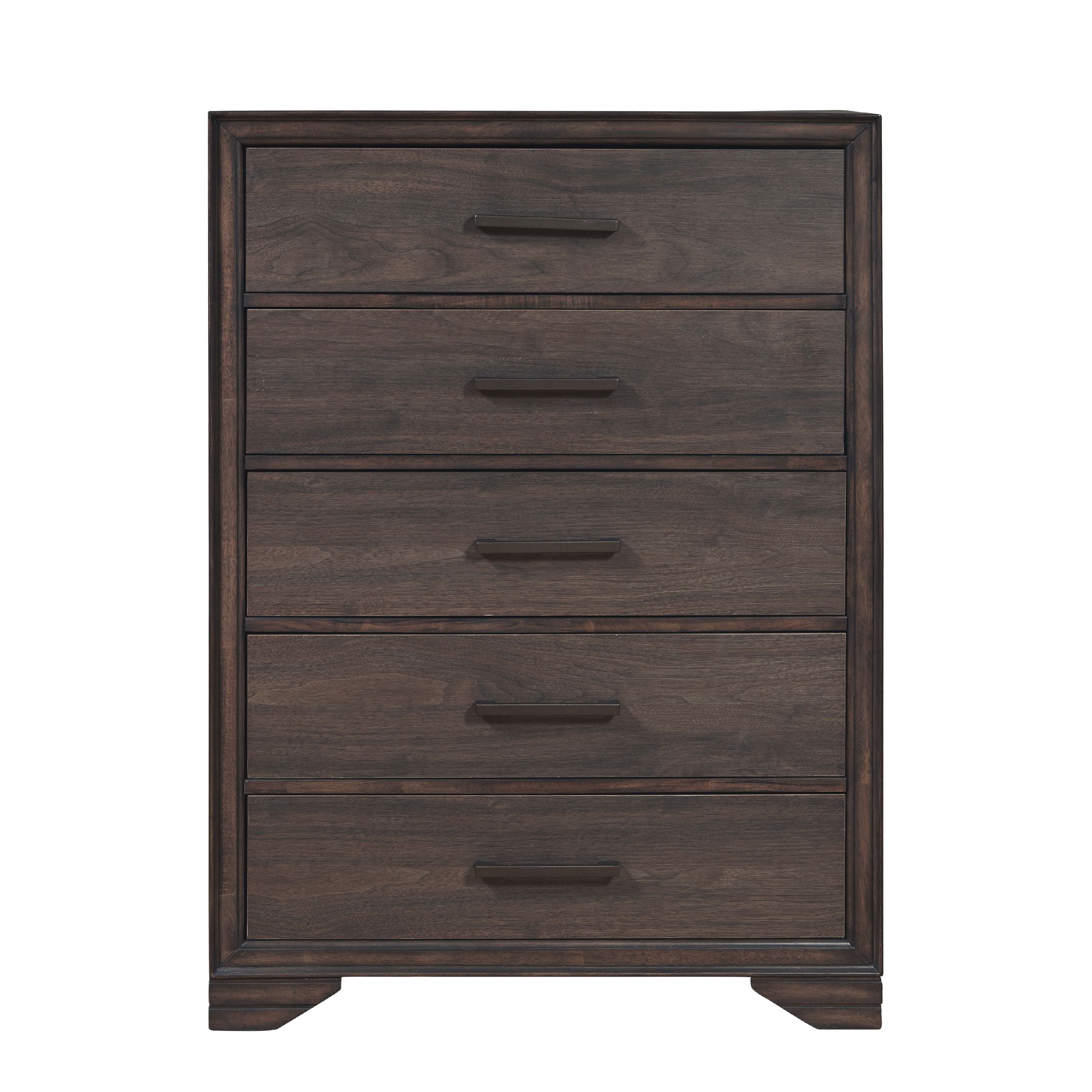 Home Meridian 5 Drawer Kids Chest in Espresso Brown